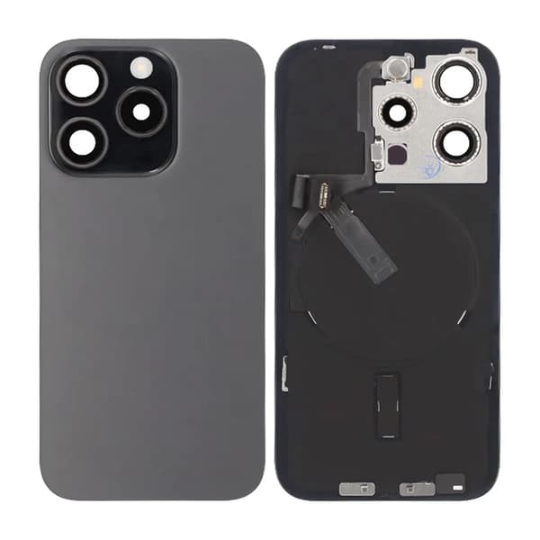 iPhone 15 Pro Baksida Glas Komplett OEM - Titansvart