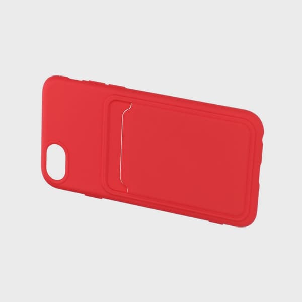 Mobilskal Silikon med Korthållare för iPhone 7/8/SE (2020/2022) - Röd