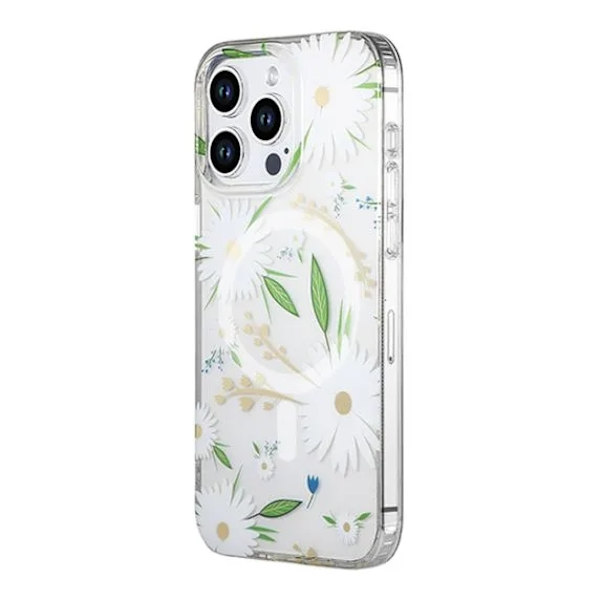 iPhone 12 Pro Max Mobilskal MagSafe - Blommor Vit