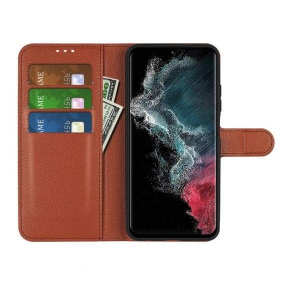 Samsung Galaxy S23 Plånboksfodral med Stativ - Brun