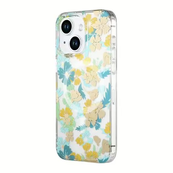 iPhone 14/15 Plus Mobilskal MagSafe - Blommor Turkos