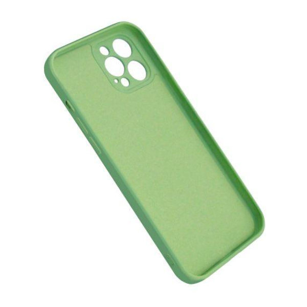 iPhone 12 Pro Max Soft Silicone Case Matcha Green with Camera Cover