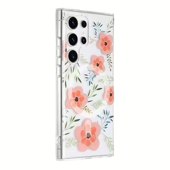 Samsung Galaxy S24 Ultra Mobilskal Magnet - Blommor Rosa