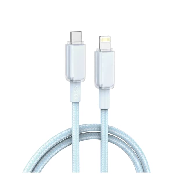 SiGN USB-C till Lightning-kabel 30W, 1m - Blå