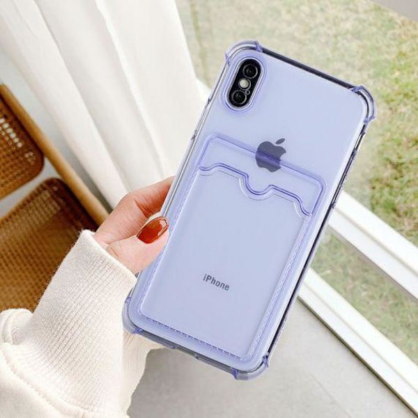 iPhone X/XS TPU Shockproof Protective Wallet Case Purple
