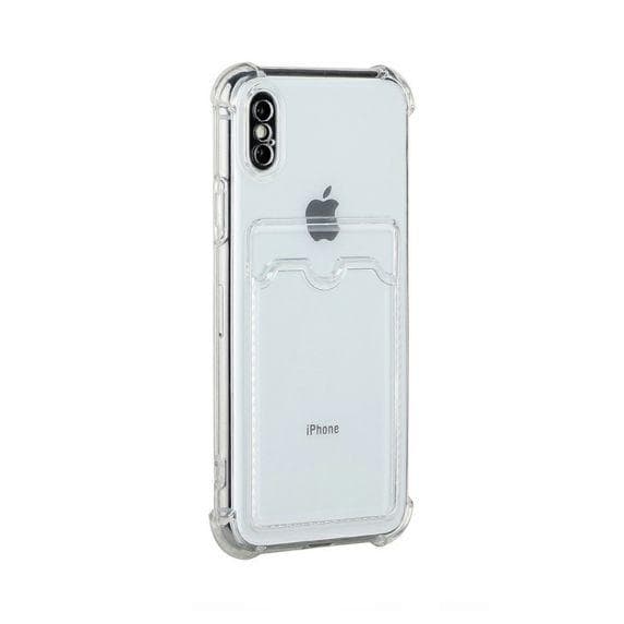 iPhone X/XS TPU Shockproof Protective Wallet Case Transparent