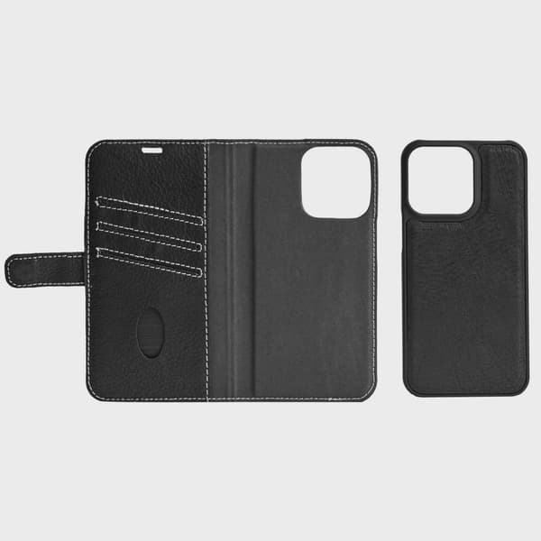 iPhone XR/11 leather wallet, detachable, Black