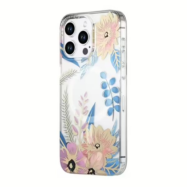 iPhone 13 Pro Max Mobilskal MagSafe - Blommor Rosa/Blå