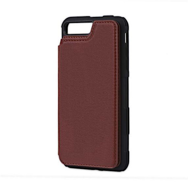 PU Leather Back Flip Kickstand Card Case Brown For iPhone 7 Plus/8 Plus
