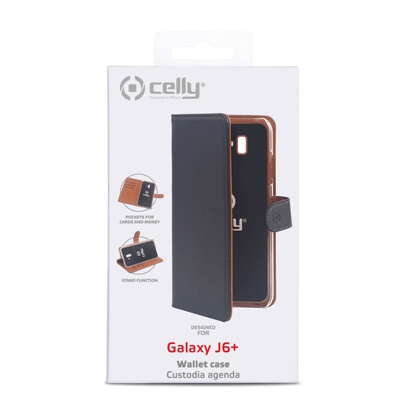 Celly Gelskin Cover Transparent Mobilskal för Galaxy J6 Plus Bla