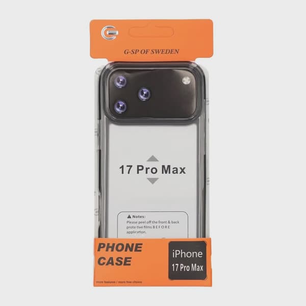 Stöttåligt Mobilskal till iPhone 17 Pro Max - Transparent Svart