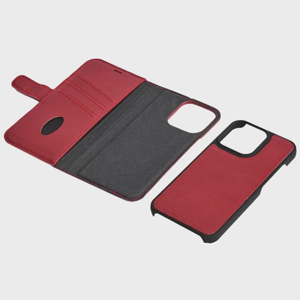 iPhone XR/11 leather wallet, detachable, Red