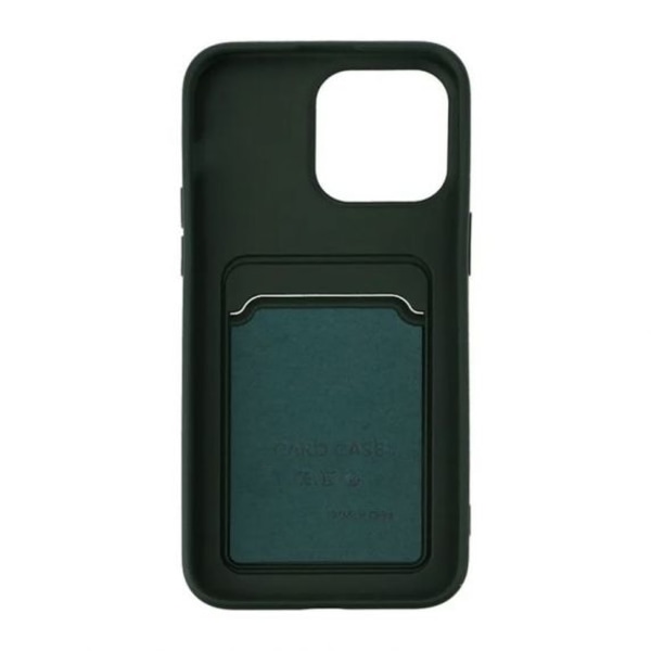 iPhone 15 Pro Max Mobilskal Silikon med Korthållare - Grön