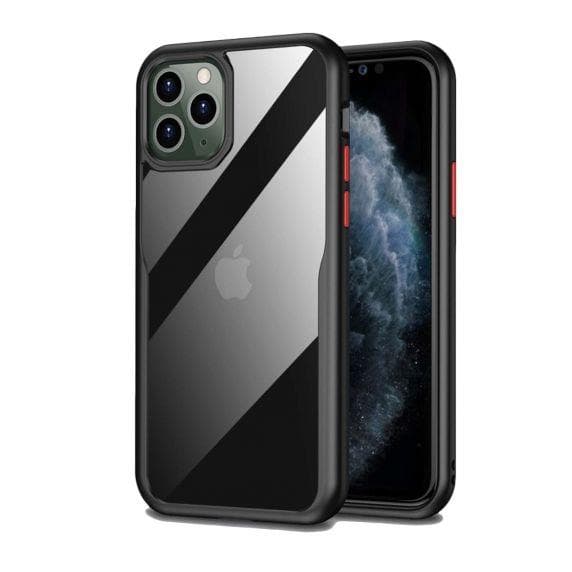 PC Cover Transparent With TPU Edge Protective Case Black For iPhone 11 Pro Max