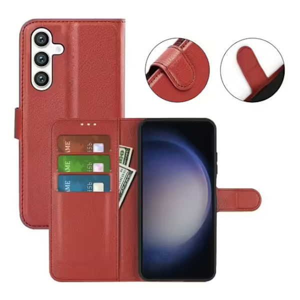 Samsung Galaxy S24 Plånboksfodral med Stativ - Brun