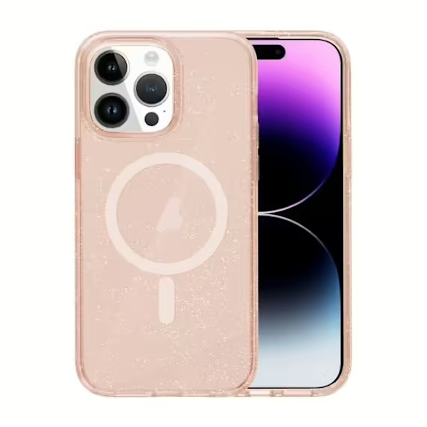 iPhone 15 Pro Mobilskal Glitter Magsafe - Guld