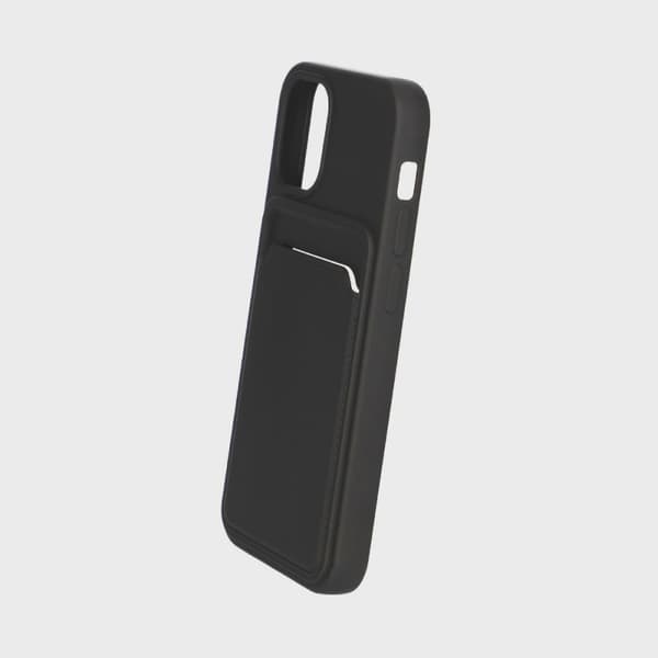 Mobilskal Silikon med Korthållare för iPhone 12 Mini - Svart