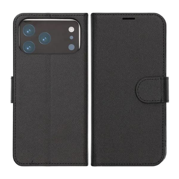 Plånboksfodral med stativ till iPhone 17 Pro Max - Svart