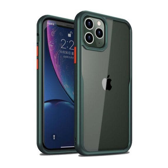 PC Cover Transparent With TPU Edge Protective Case Green For iPhone 11 Pro