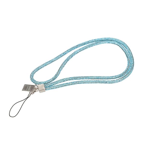 Mobilhalsband Snöre - Blå glitter