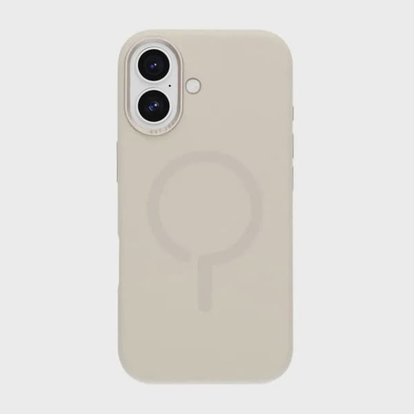 Mobilskal Silikon med Kamera Metallram för iPhone 17 - Vit