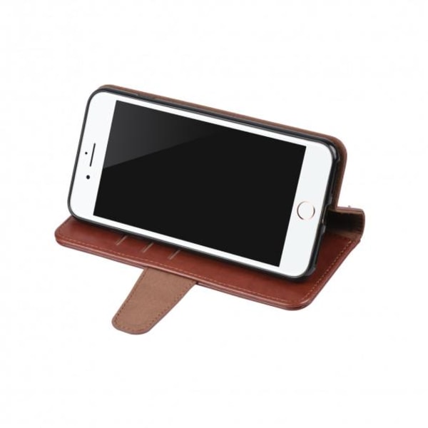 Flip Stand PU Leather Kickstand Card Case Brown For iPhone XR