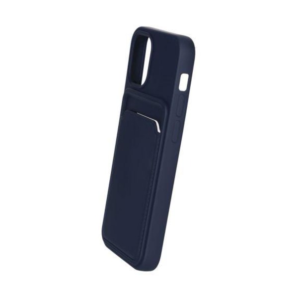 iPhone 13 Mini Silikonskal med Korthållare - Blå