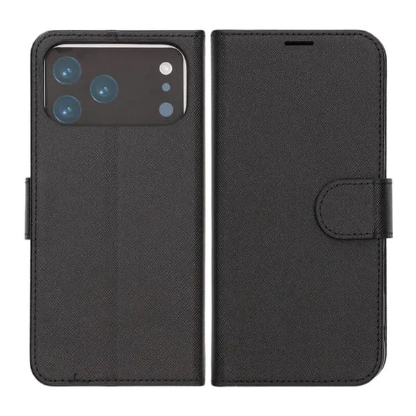 Plånboksfodral med stativ till iPhone 17 Pro Max - Svart
