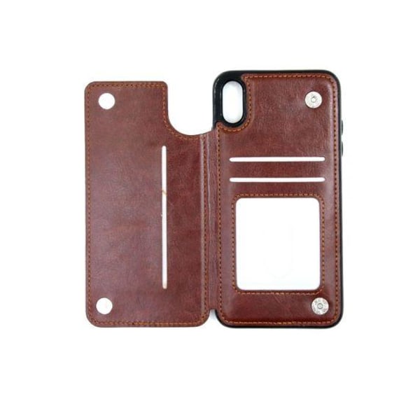 Fitted Leather Case For iPhone XR Brown
