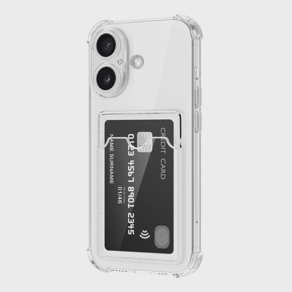 Transparent Mobilskal med Korthållare för iPhone 17