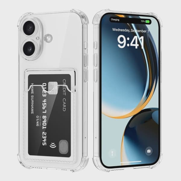 Transparent Mobilskal med Korthållare för iPhone 17