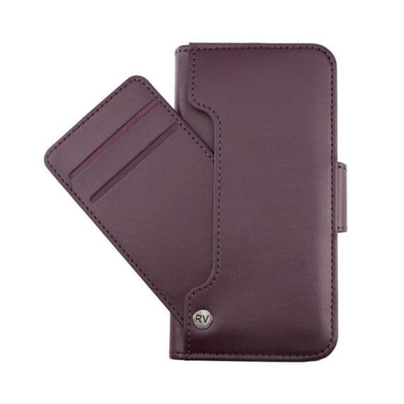 RV Plånboksfodral - iPhone X/XS - Extra Kortfack och Stativ - Mörklila