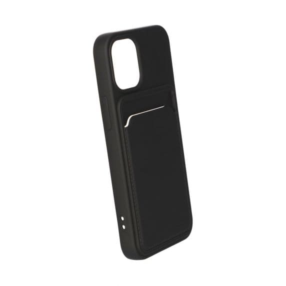 iPhone 13 Soft Silikon stötsäkert skal med plånbokskortplats Svart