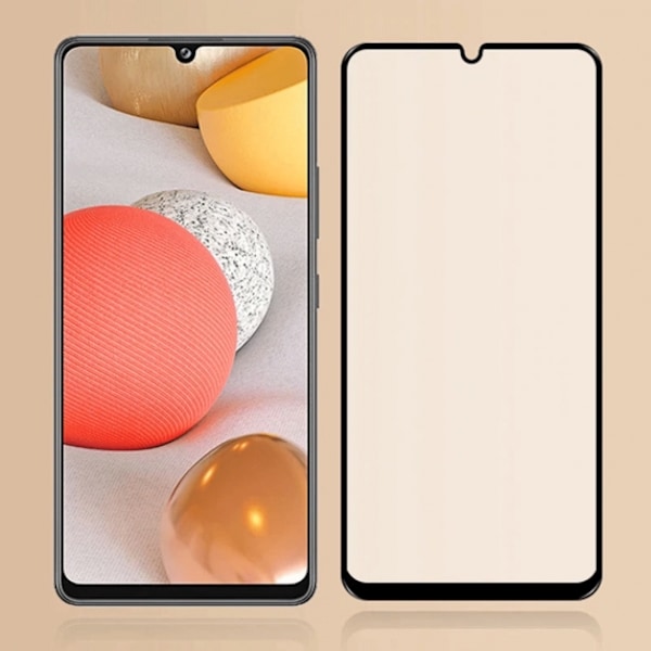 Skärmskydd Galaxy A42 5G - 3D Härdat Glas Svart