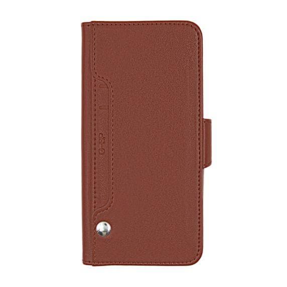 Flip Stand PU Leather Kickstand Card Case Brown For iPhone 7 Plus/8 Plus