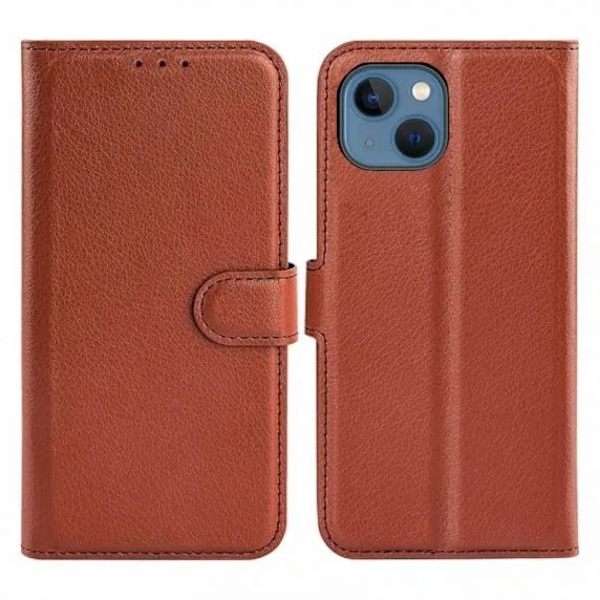 iPhone 15 Plånboksfodral med stativ - Brun