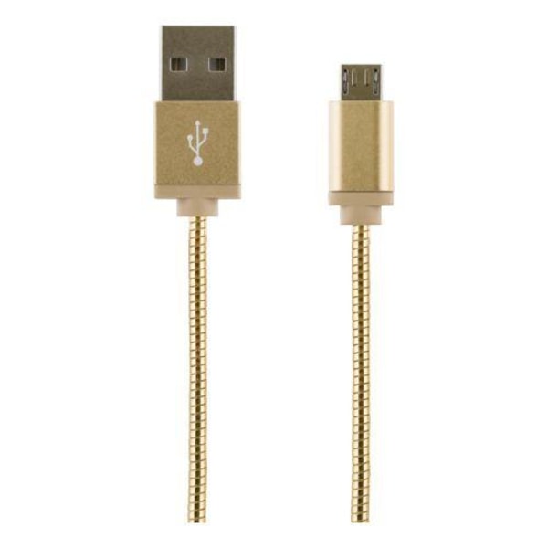 STREETZ USB till Micro USB, metallklädd, 1m, USB 2.0, gul