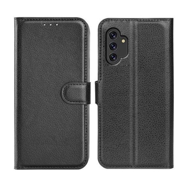 Flip Stand Leather Wallet Case For Samsung Galaxy A13 4G Black