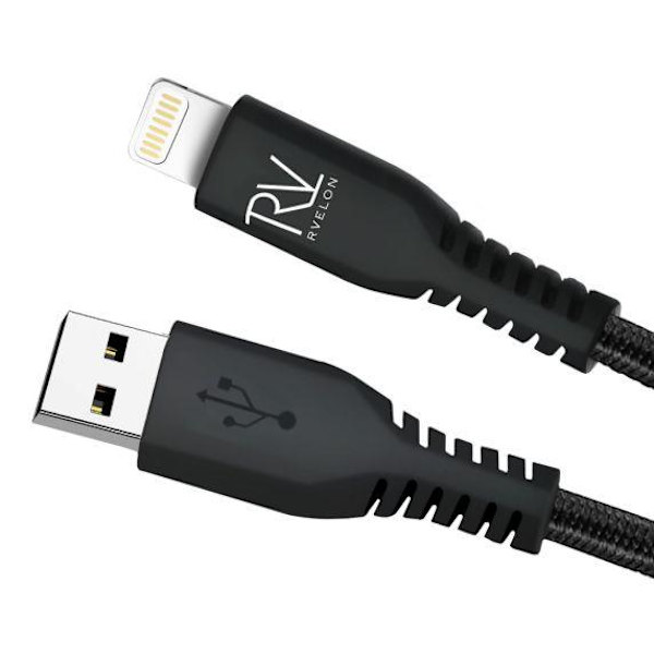 Rvelon USB-A till Lightning Kabel Flätad 1m