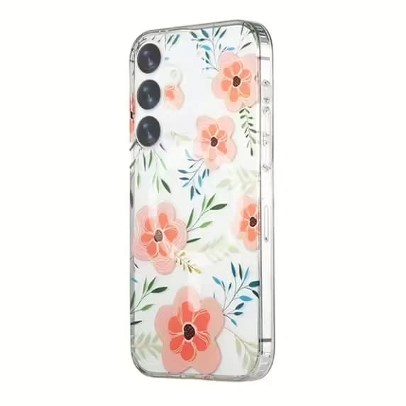 Samsung Galaxy S24 Mobilskal Magnet - Blommor Rosa