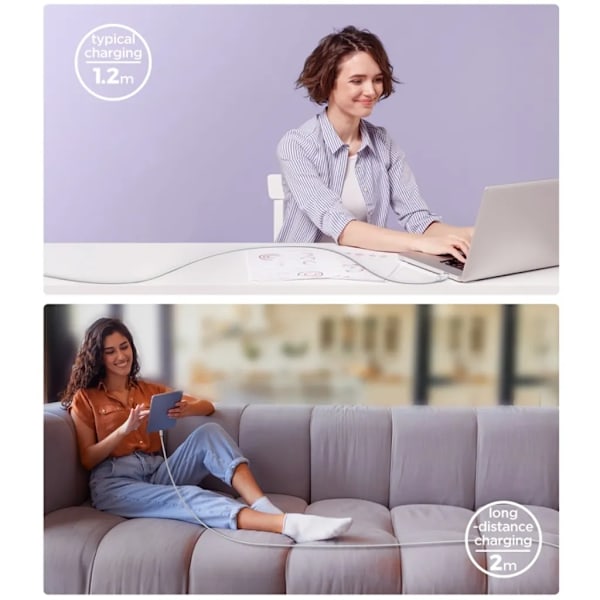 SiGN USB-C till USB-C Kabel 100W, 2m - Vit