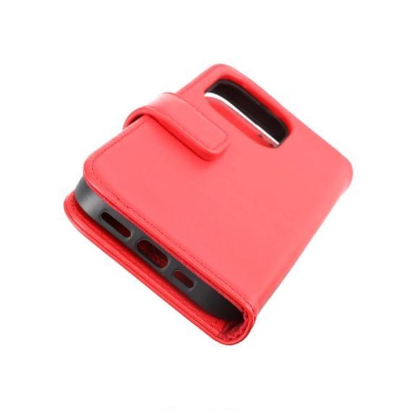 iPhone 15 Plus Plånboksfodral Läder Rvelon - Röd
