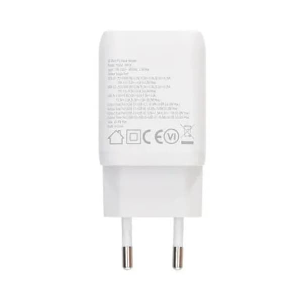Rvelon Väggladdare 2x USB-C + USB-A 65W GaN - Vit