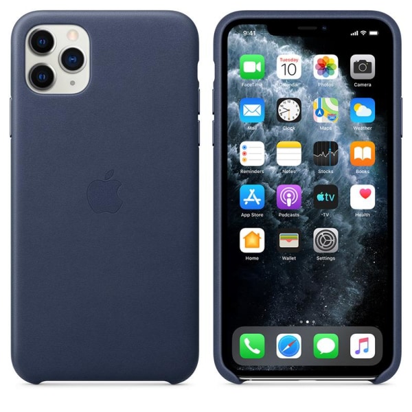 Apple Läderskal till iPhone 11 Pro Max - Midnight Blue