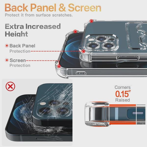 Transparent Mobilskal med Korthållare för iPhone 13