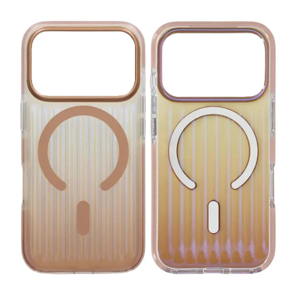 Corrugated Gradient Magnetic Case For iPhone 17 Pro Desert Gold
