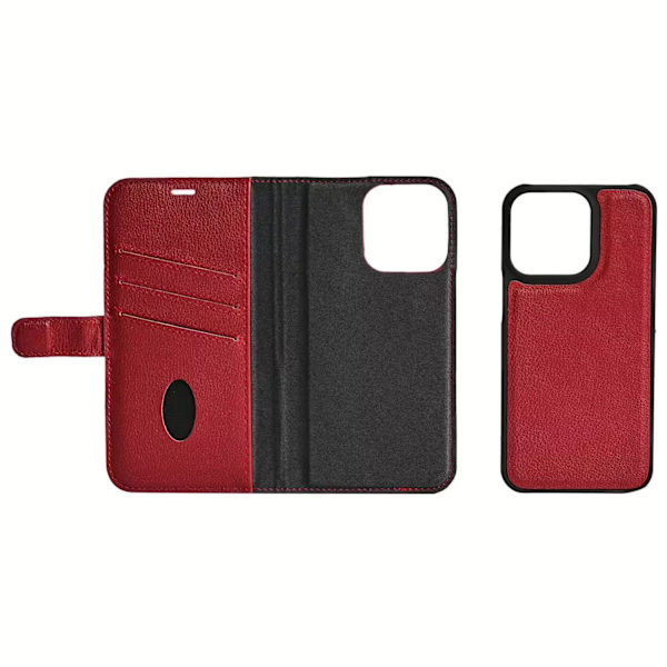 iPhone 13 leather waller detachable Red