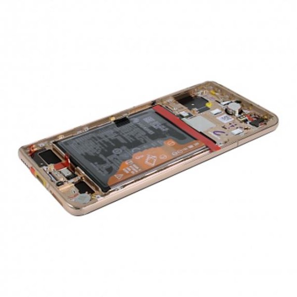 Huawei P40 Skärm/Display med Batteri Original - Guld