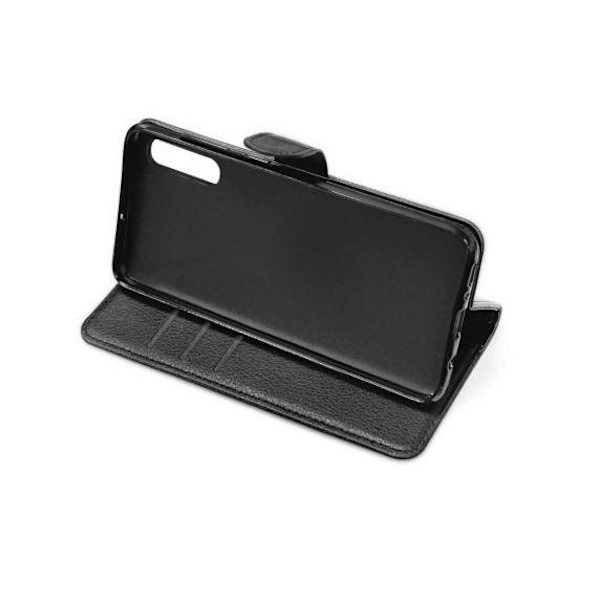 Flip Stand Leather Wallet Case For Samsung A70 Black