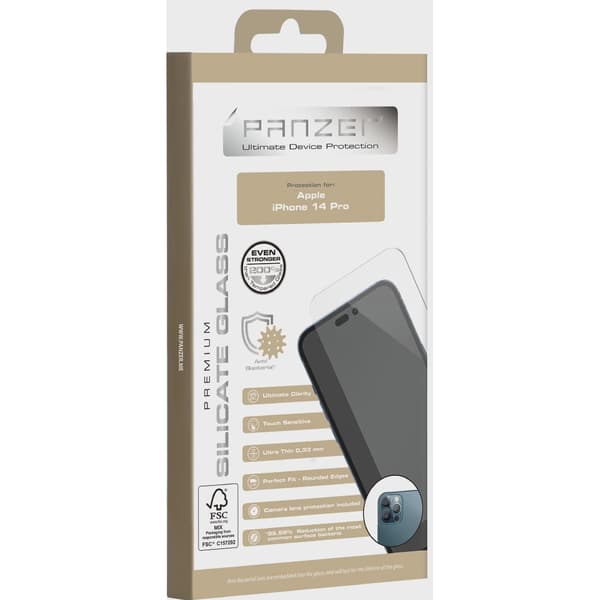PANZER Full-fit Silicate Skärmskydd för iPhone 14 Pro
